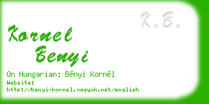 kornel benyi business card