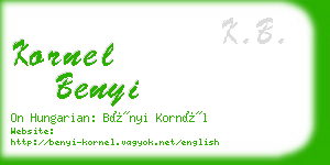 kornel benyi business card